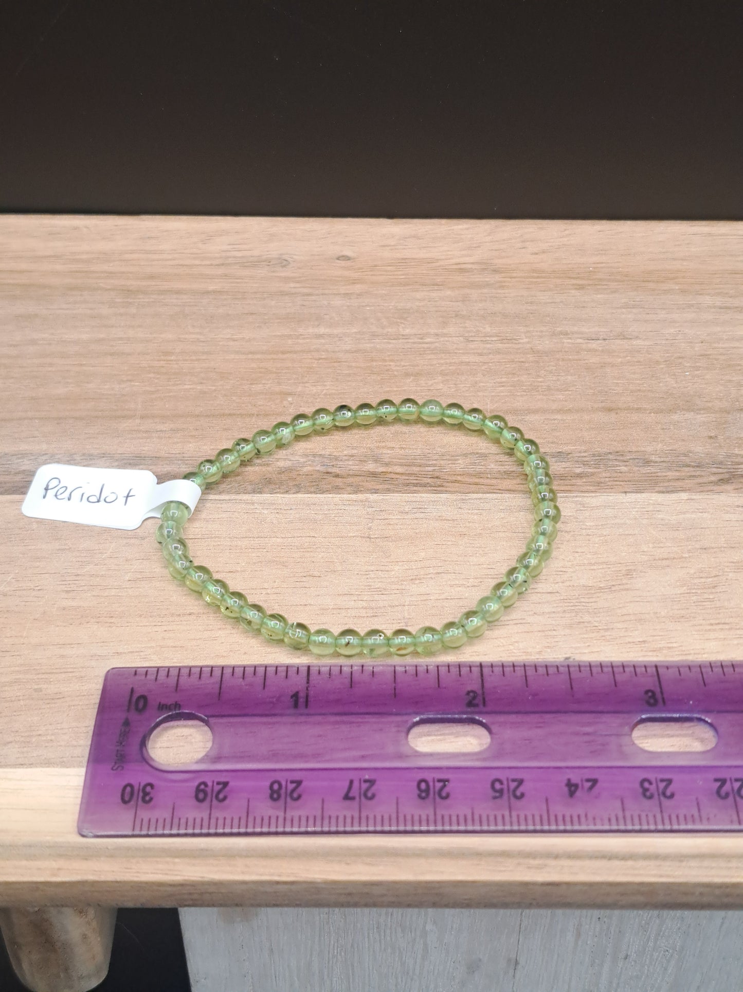 Peridot 4mm Crystal Bead Bracelet