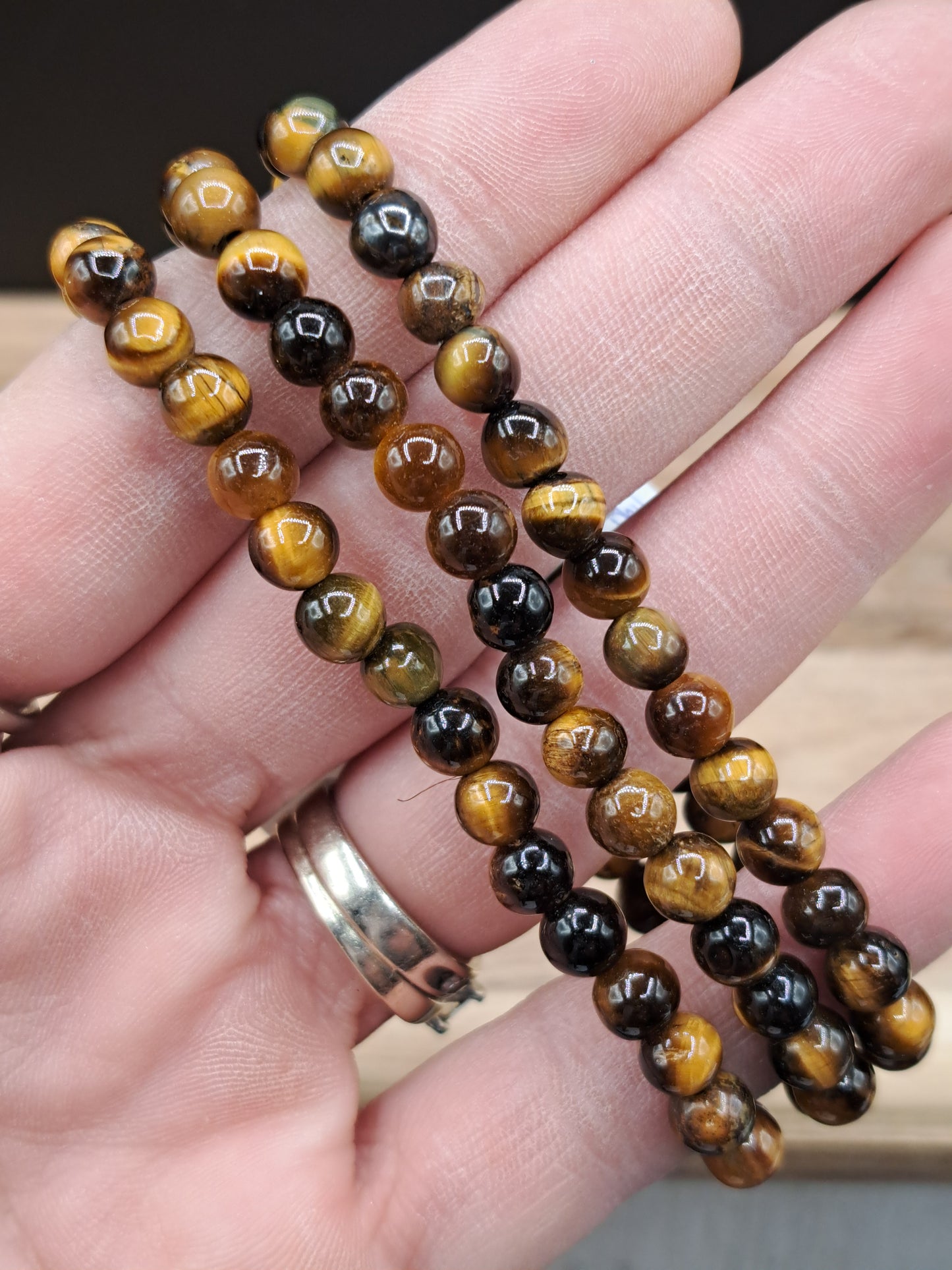 Tiger's Eye 6mm Crystal Bead Bracelet