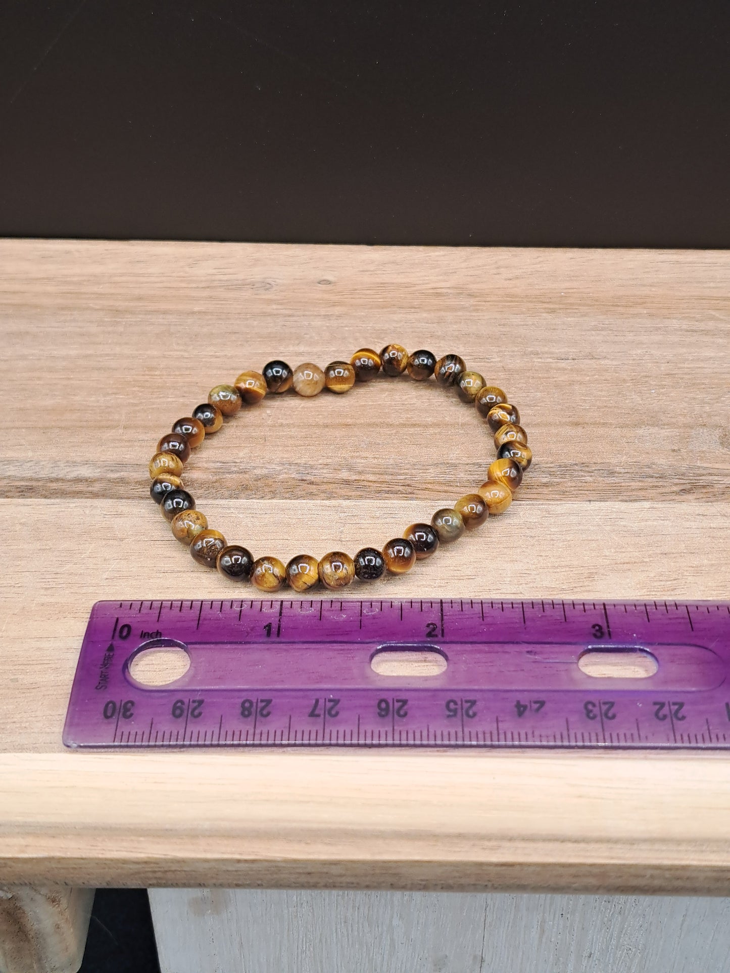 Tiger's Eye 6mm Crystal Bead Bracelet