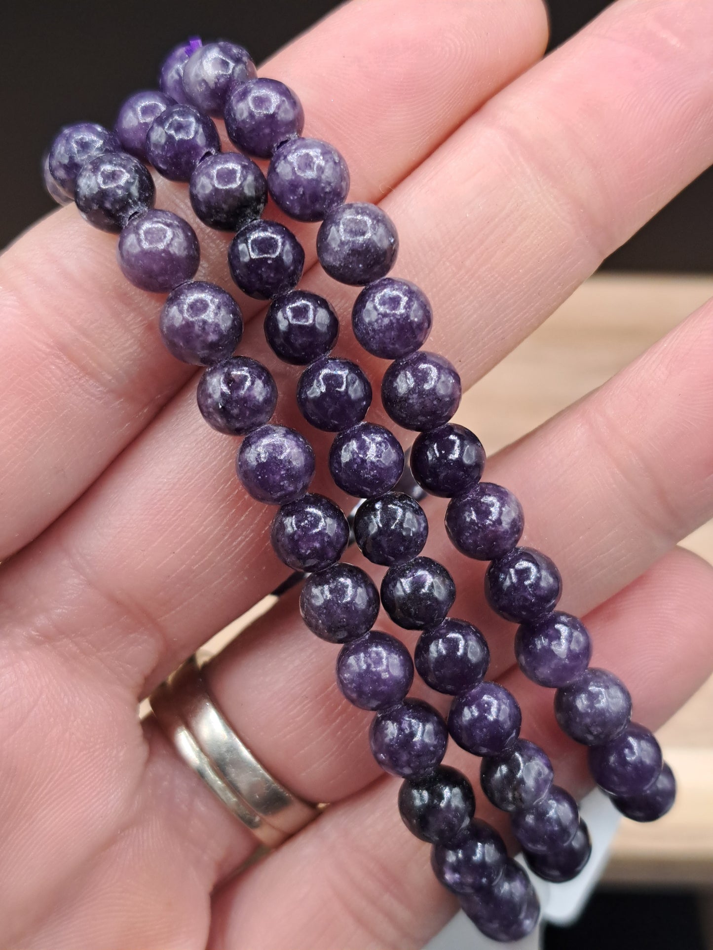 Lepidolite 6mm Crystal Bead Bracelet