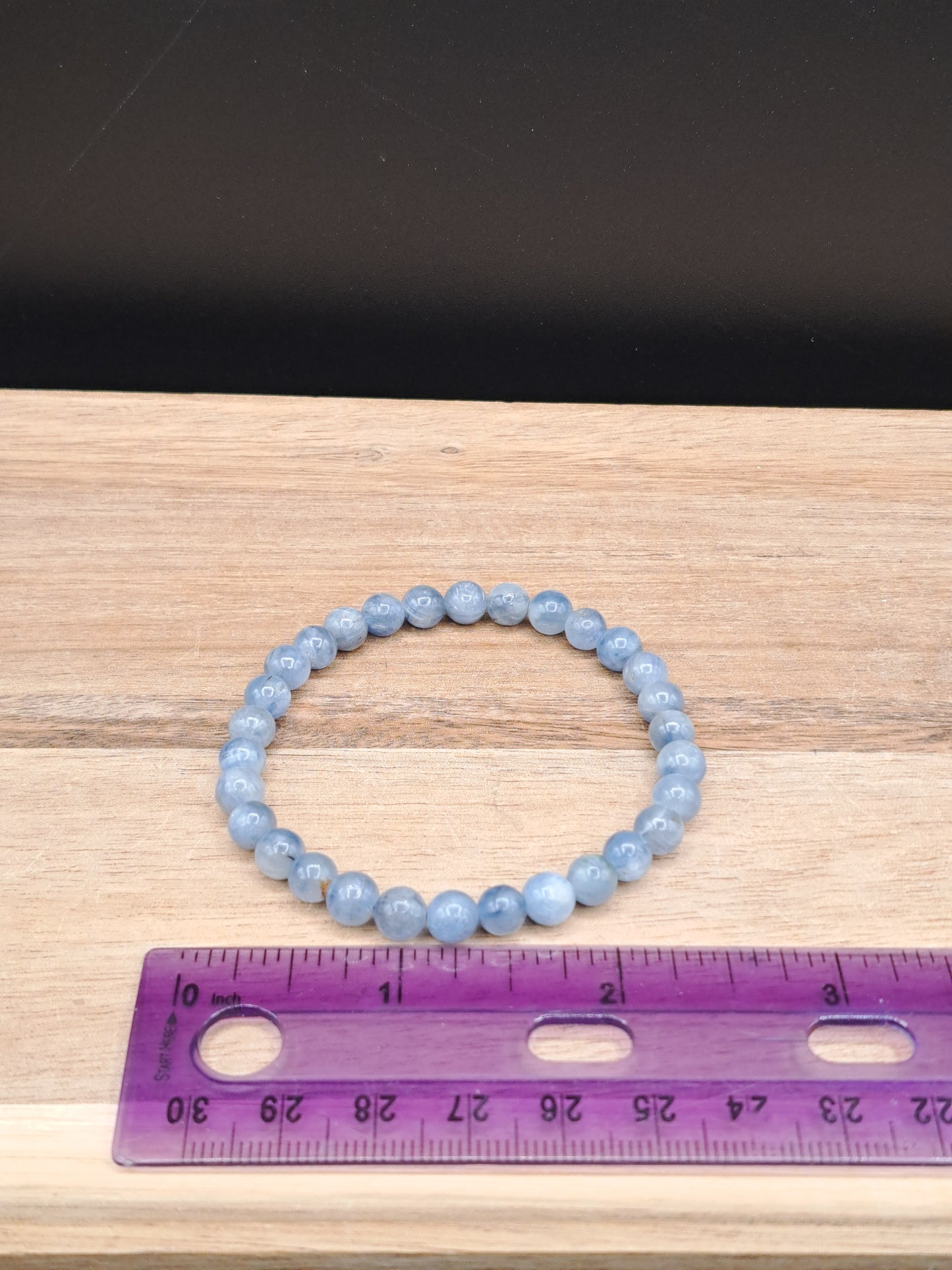 Blue Kyanite 6mm Crystal Bead Bracelet