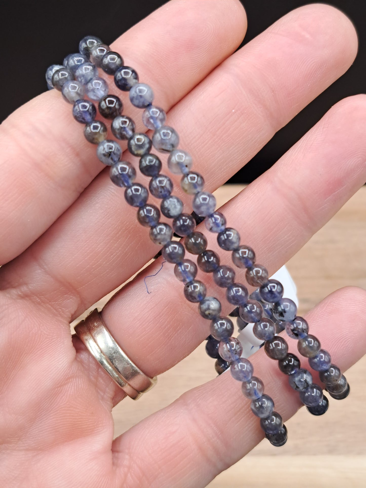 Iolite 4mm Crystal Bead Bracelet