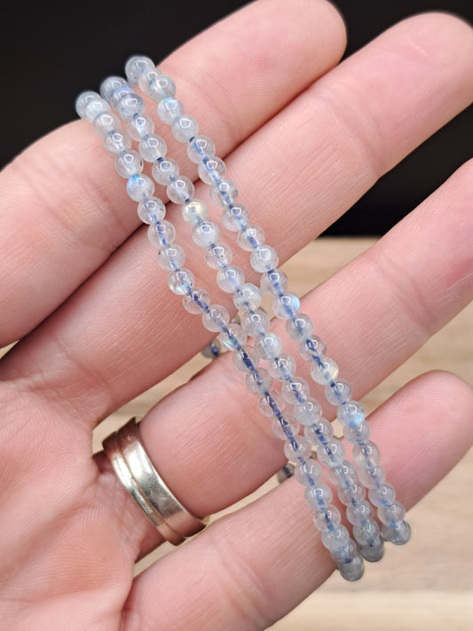 Labradorite 4mm Crystal Bead Bracelet