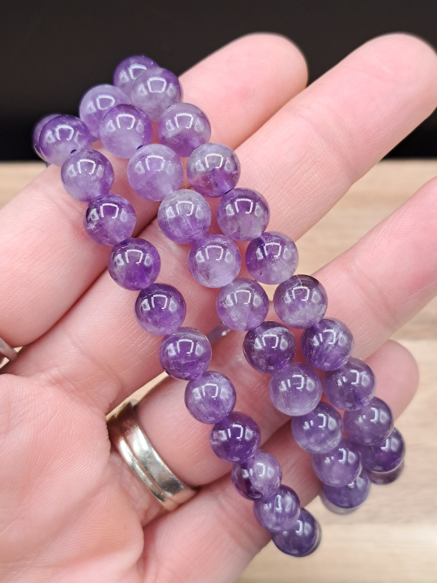 Amethyst 8mm Crystal Bead Bracelet