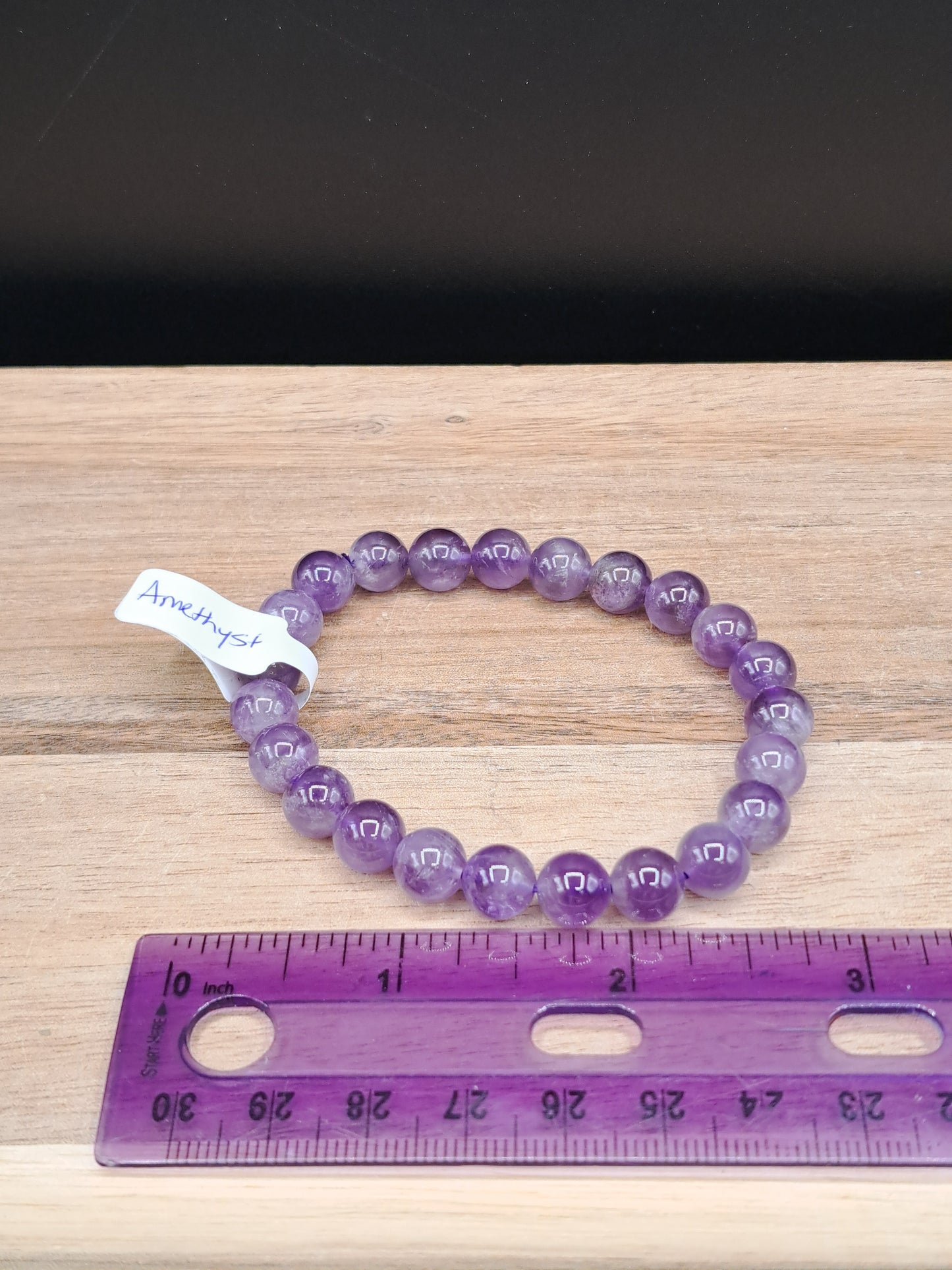 Amethyst 8mm Crystal Bead Bracelet