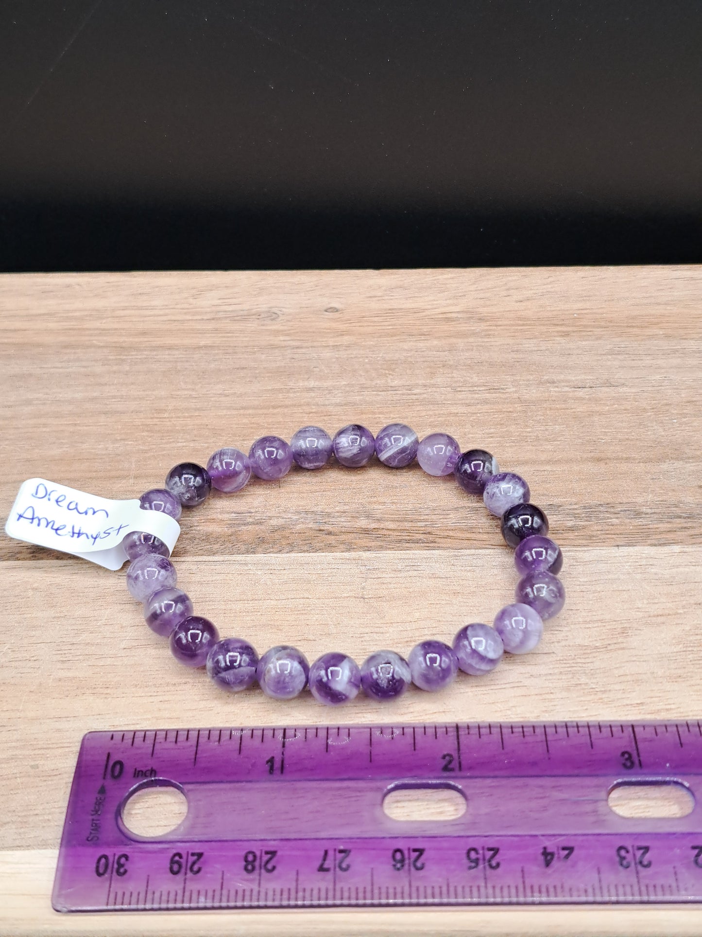 Amethyst Chevron (Dream) 8mm Crystal Bead Bracelet