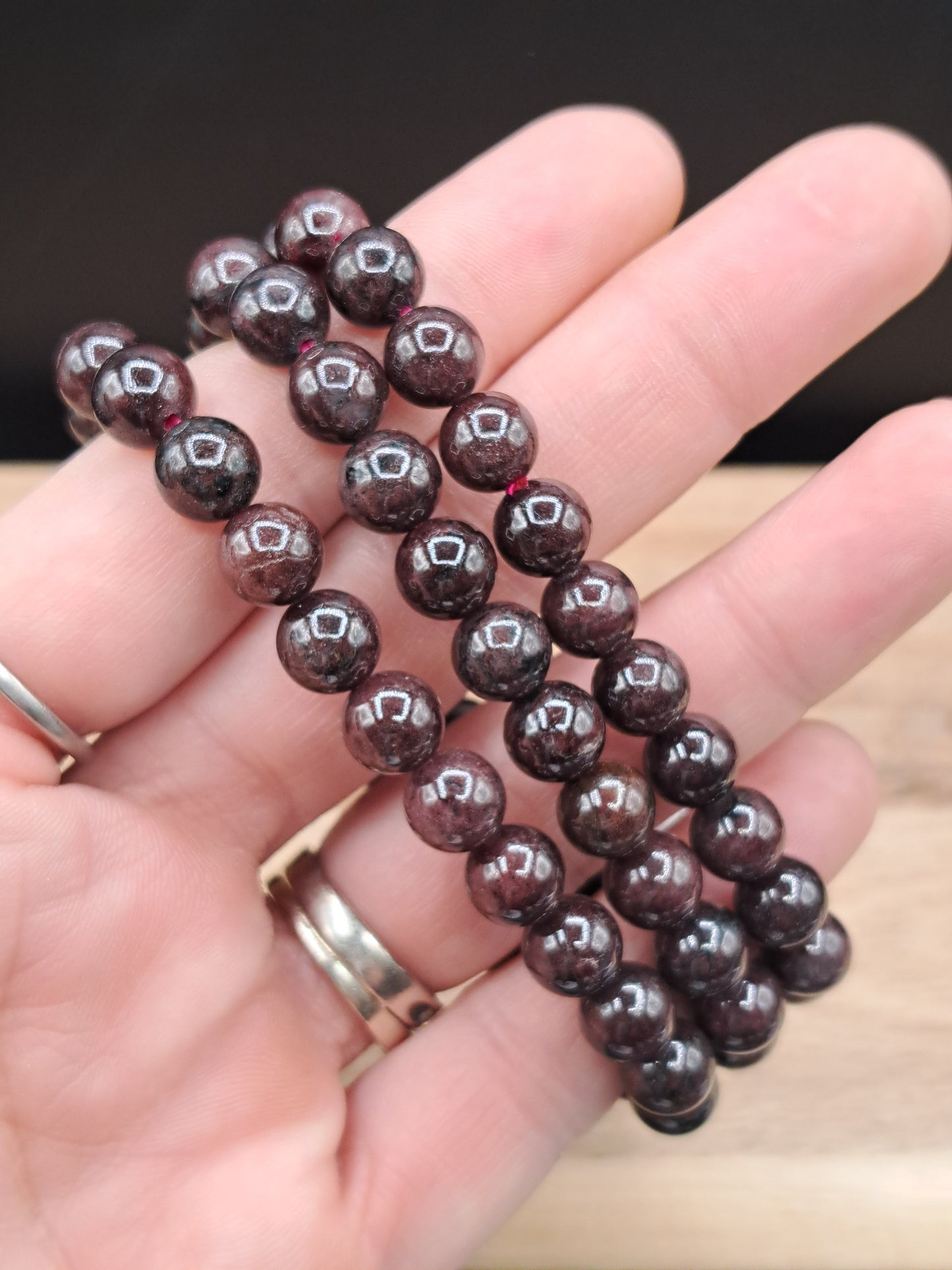 Garnet 8mm Crystal Bead Bracelet