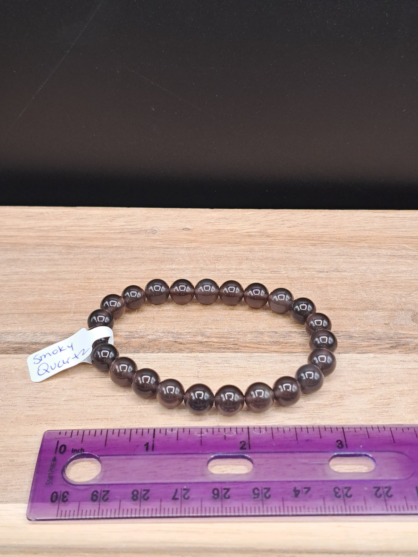 Smoky Quartz 8mm Crystal Bead Bracelet