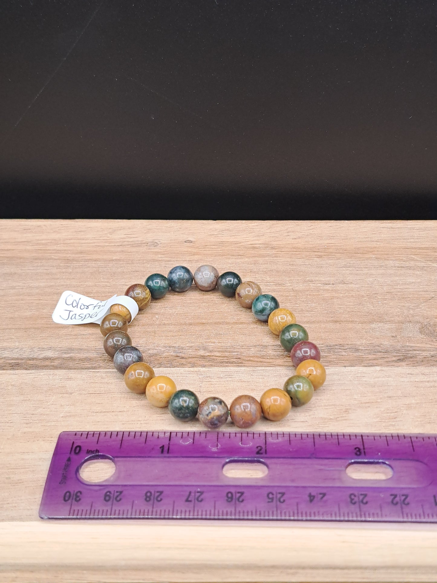 Colorful Jasper 8mm Crystal Bead Bracelet