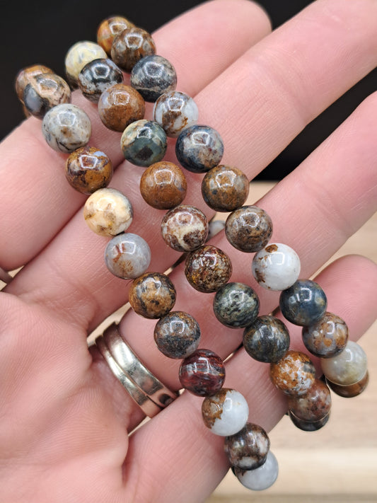 Pietersite 8mm Crystal Bead Bracelet