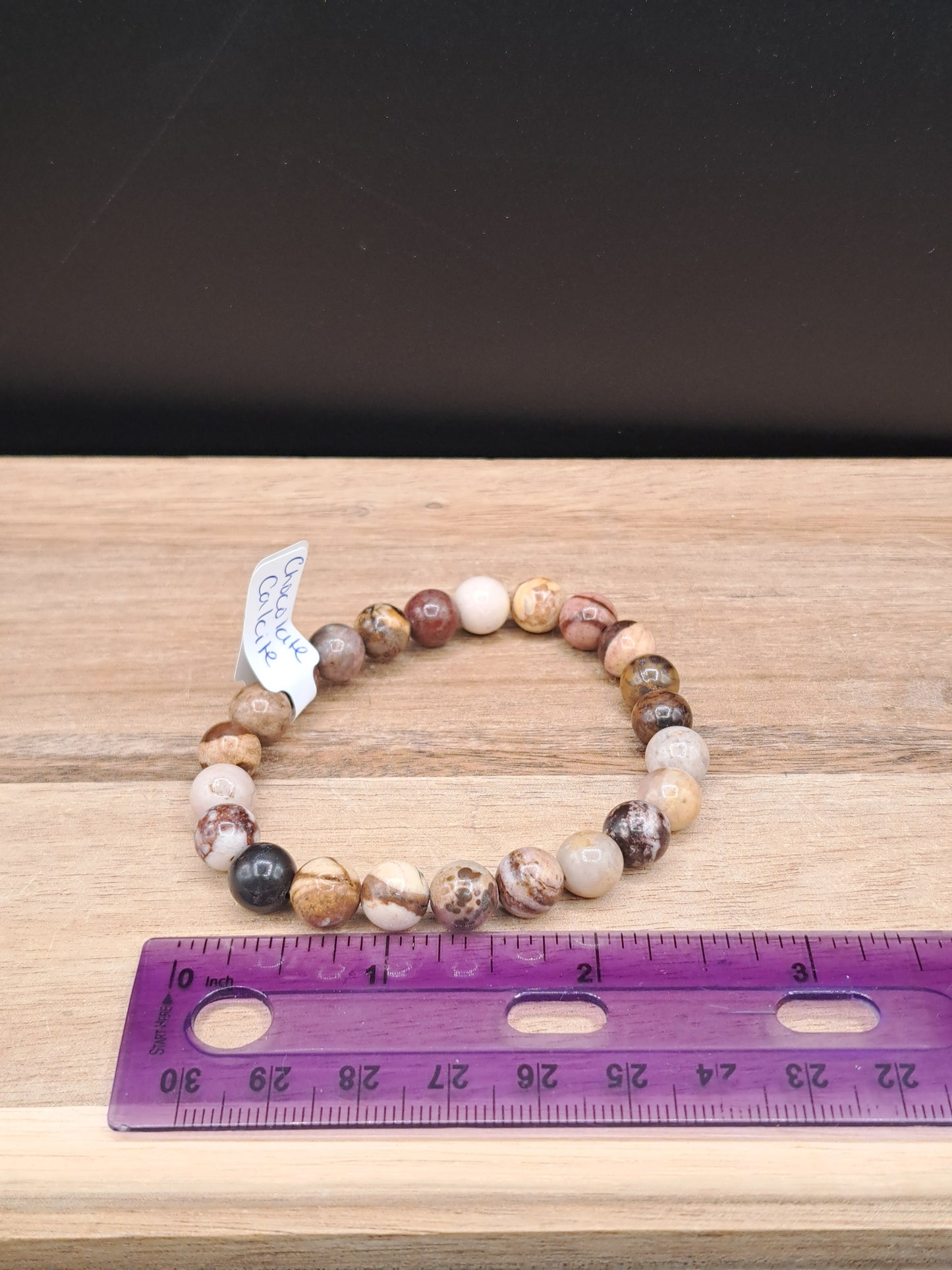 Chocolate Calcite 8mm Crystal Bead Bracelet