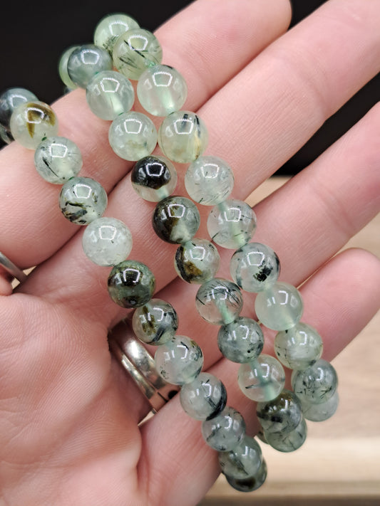 Prehnite Quartz 8mm Crystal Bead Bracelet