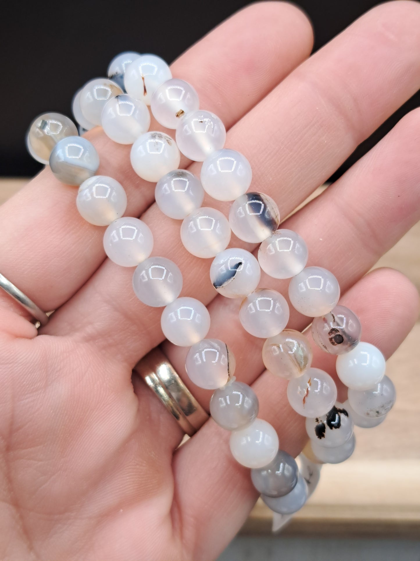 Agate 8mm Crystal Bead Bracelet