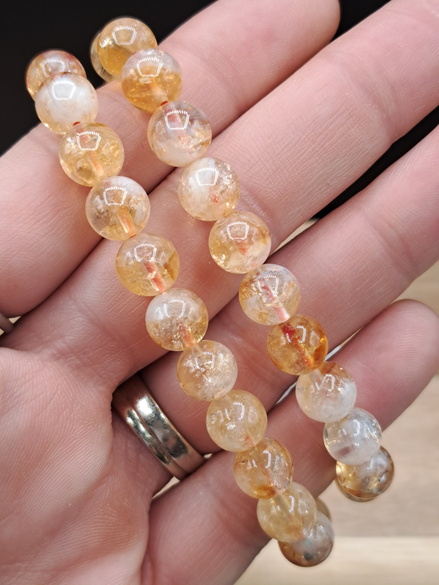 Citrine (Heat Treated Amethyst) 8mm Crystal Bead Bracelet