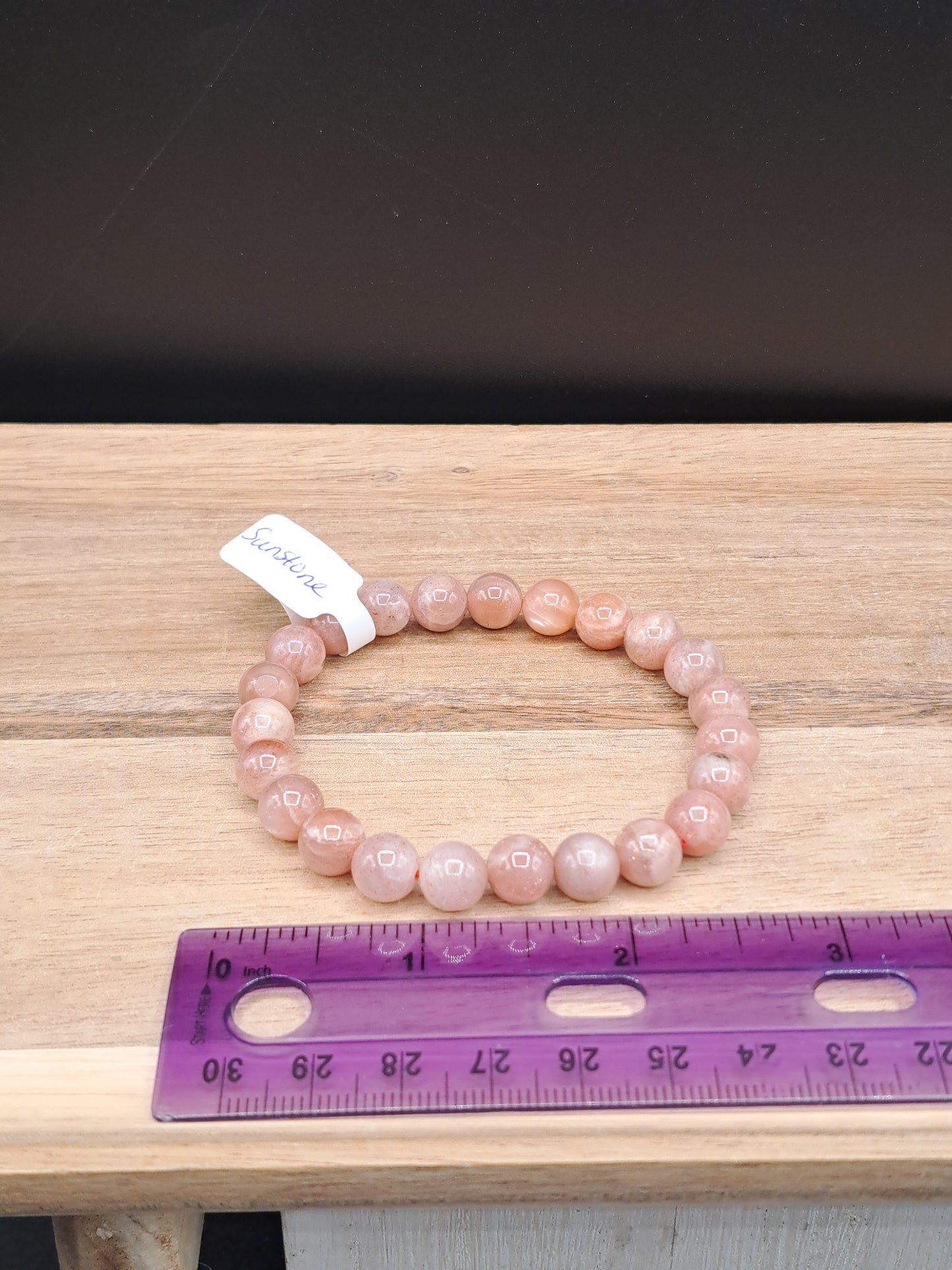 Sunstone 8mm Crystal Bead Bracelet