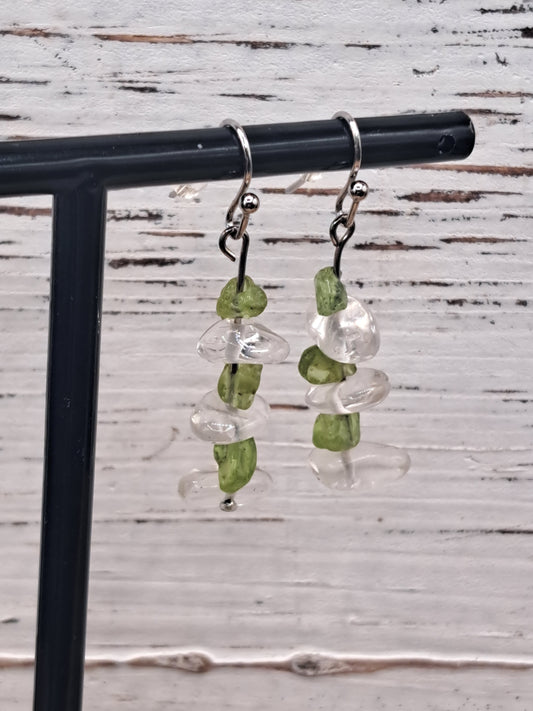 Crystal Chip Bead Earrings - You Choose Material