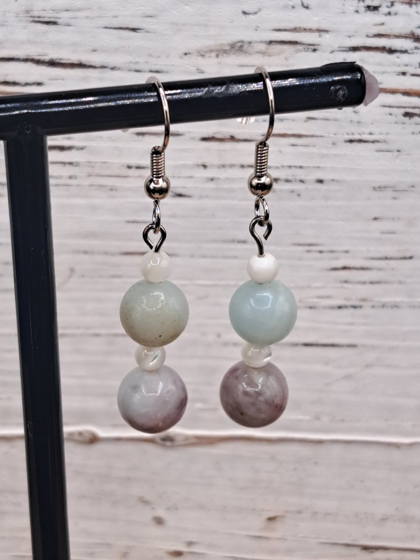 Crystal Bead Earrings With Mother Of Pearl - You Choose Material