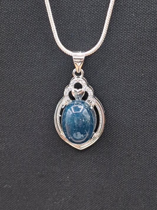 Blue Apatite Crystal Necklace