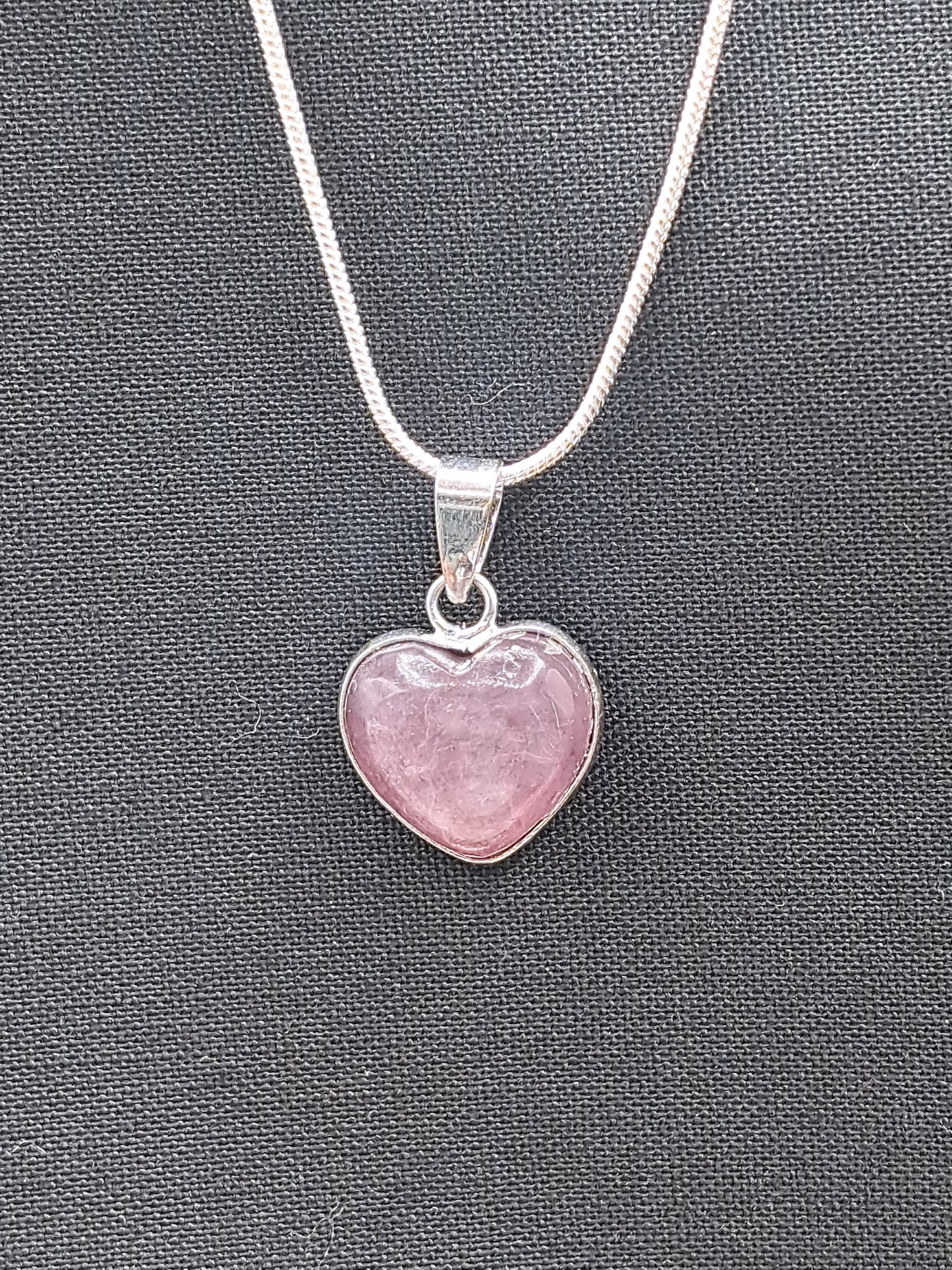 Lepidolite Heart Crystal Necklace