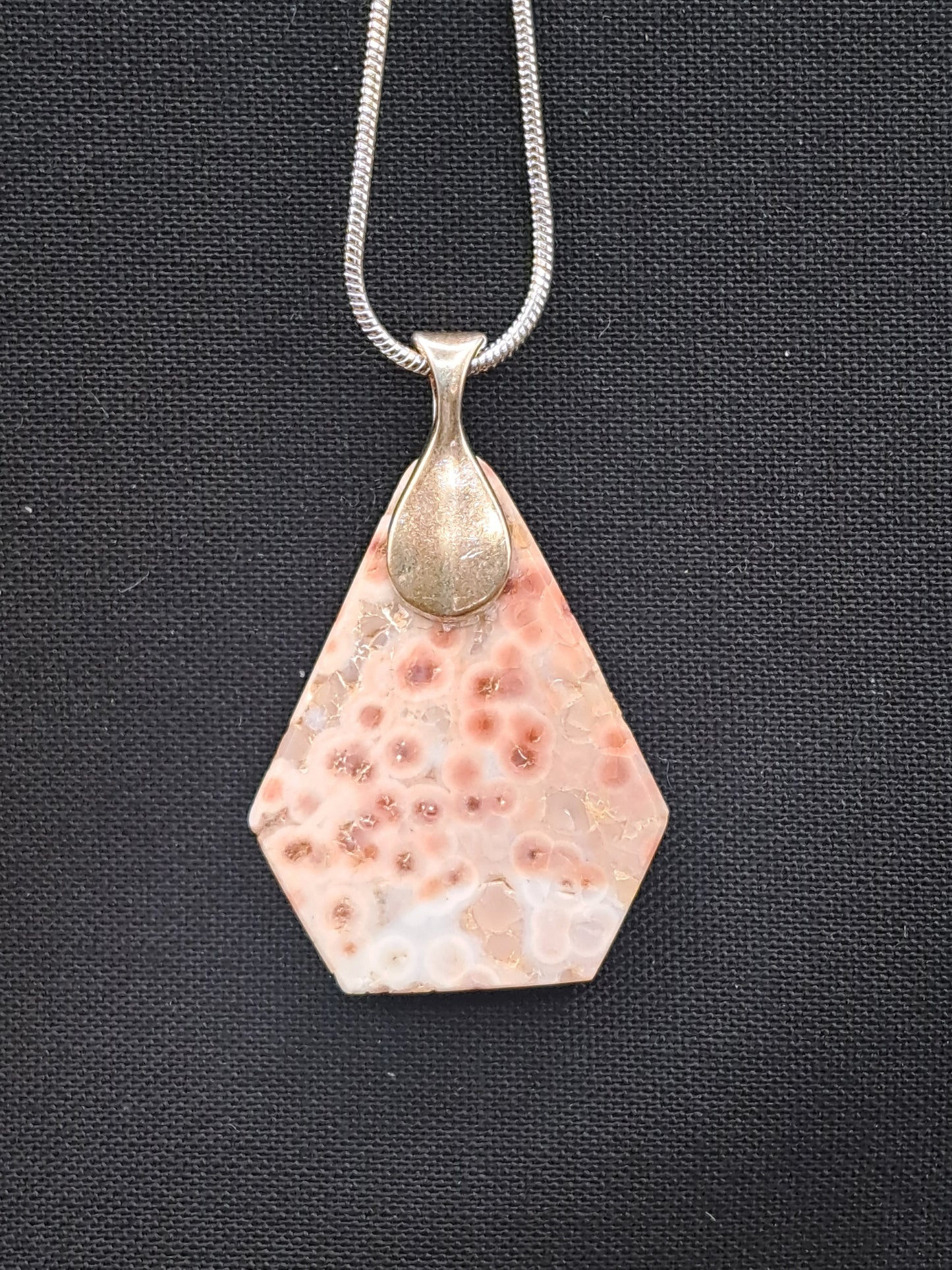 Ocean Jasper Old Stock Vein 1-2 Crystal Necklace