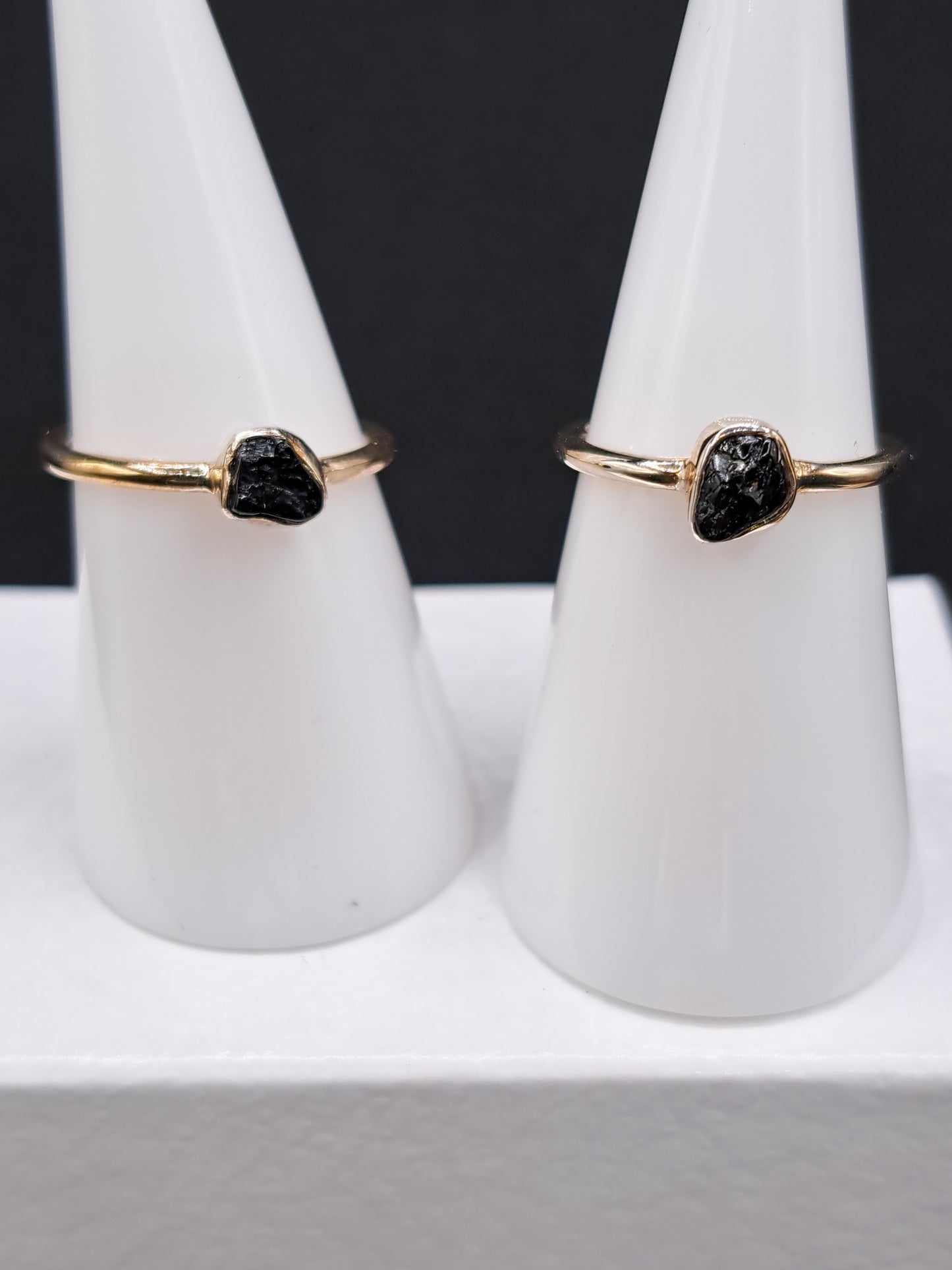 Black Tourmaline Stackable Crystal Ring