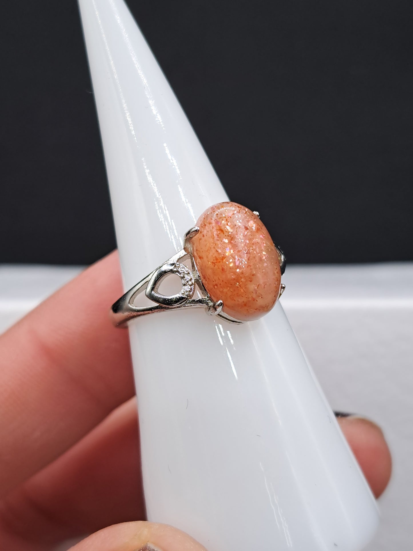 Sunstone Crystal Ring