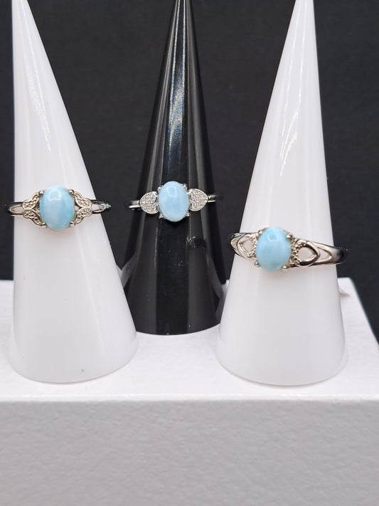 Larimar Crystal Ring - Choose Size