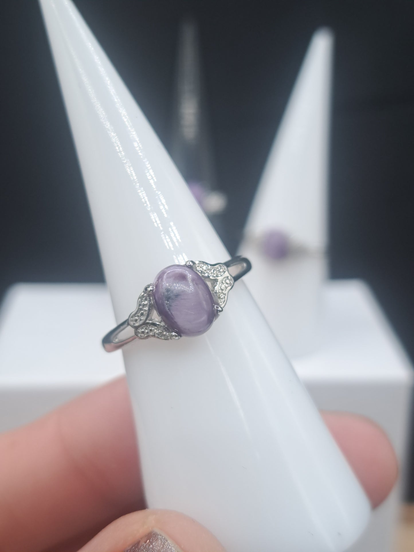 Charoite Crystal Ring - Choose Size