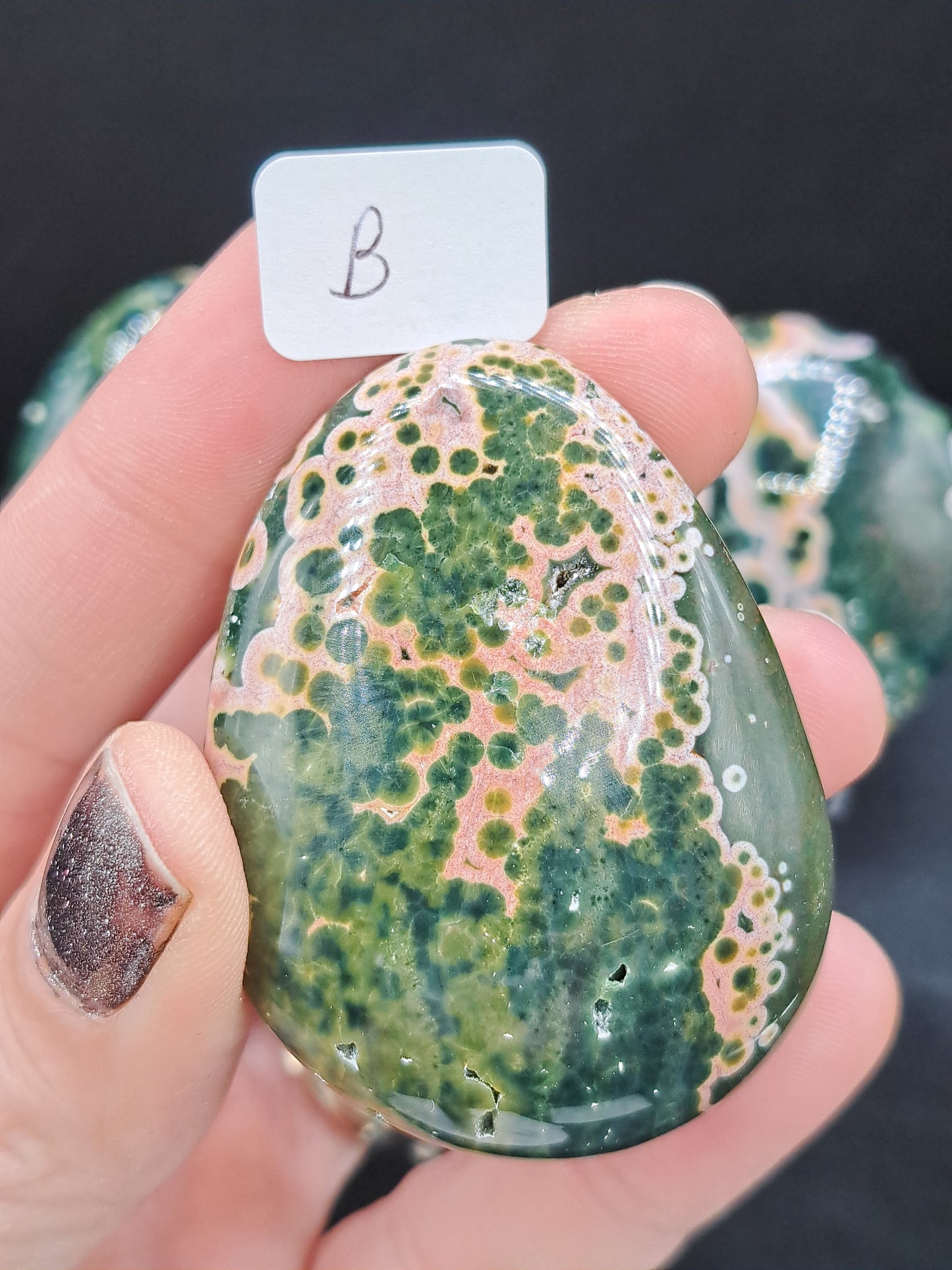 Kabamby Ocean Jasper Palm Stone - You Choose