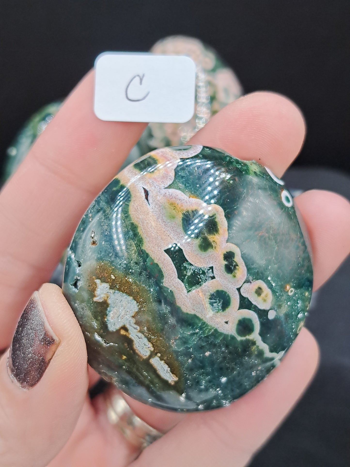 Kabamby Ocean Jasper Palm Stone - You Choose