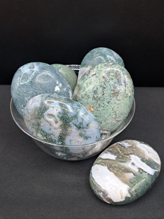 Moss Agate Palm Stone - You Choose