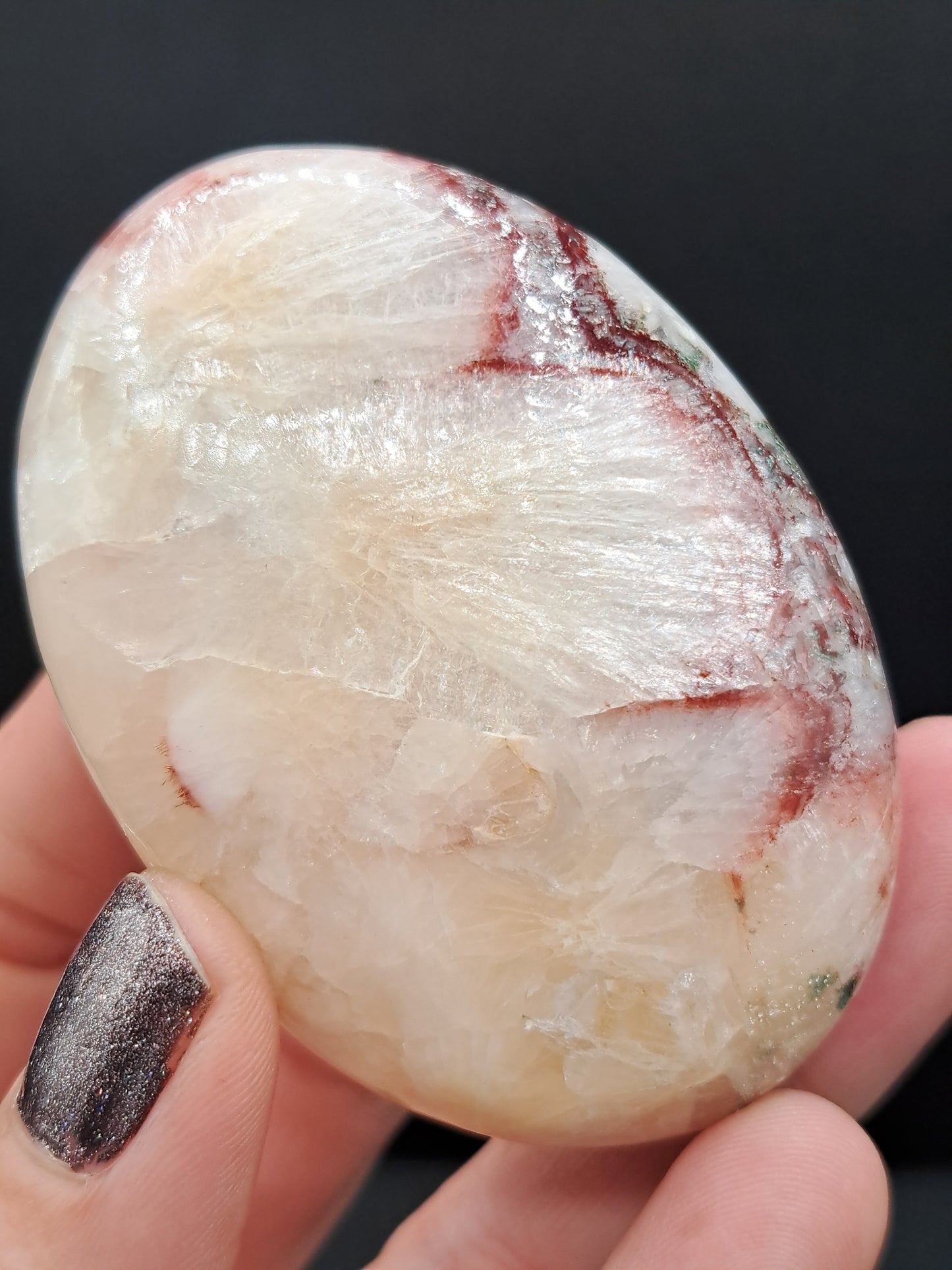 Red Stilbite Palm Stone - You Choose