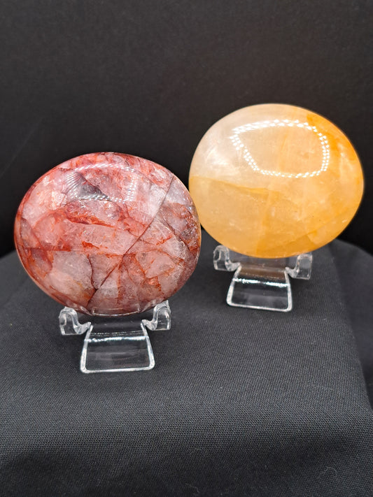 Hematoid Quartz Palm Stone - You Choose