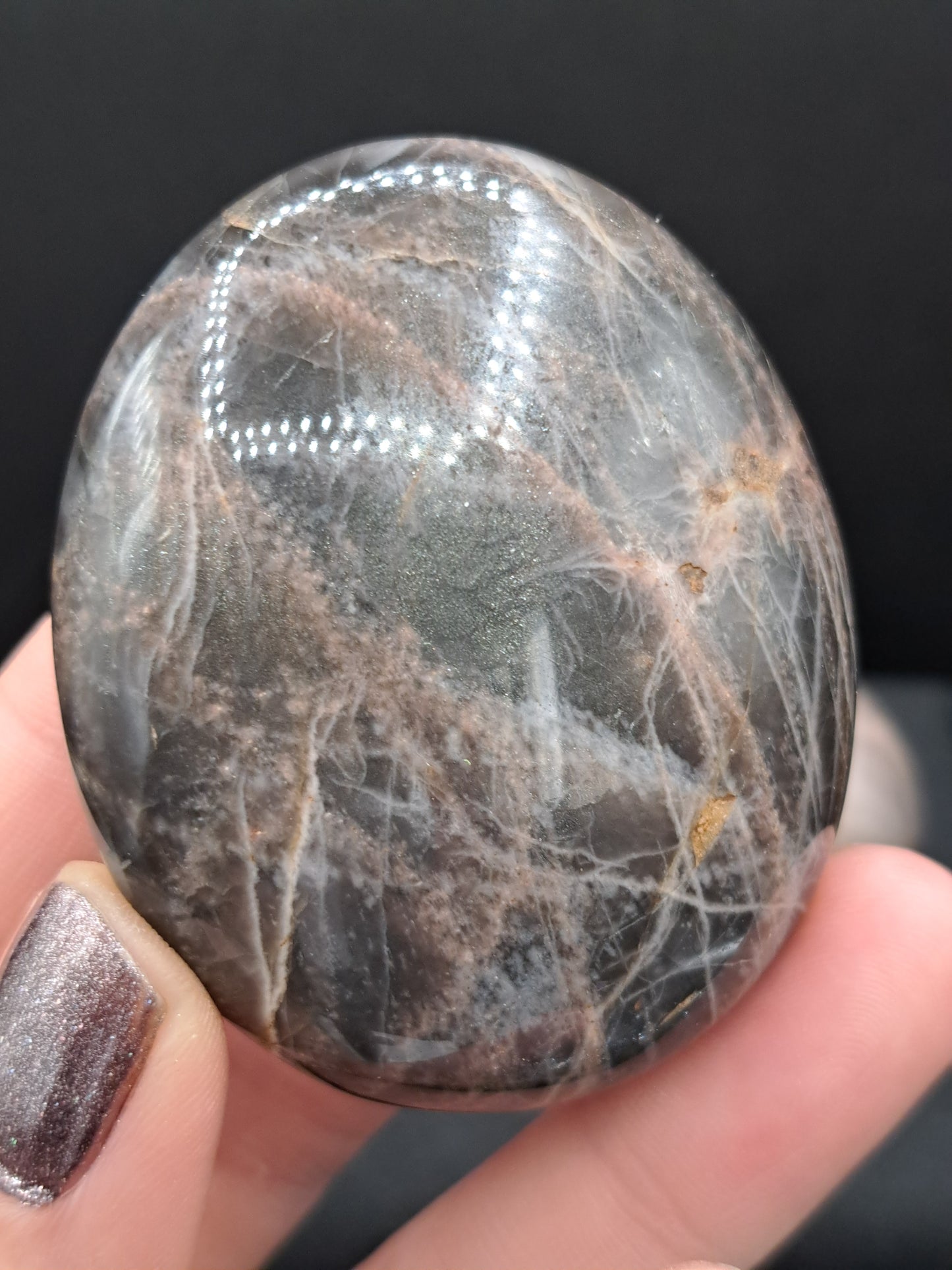 Black Moonstone Palm Stone - Choose Size