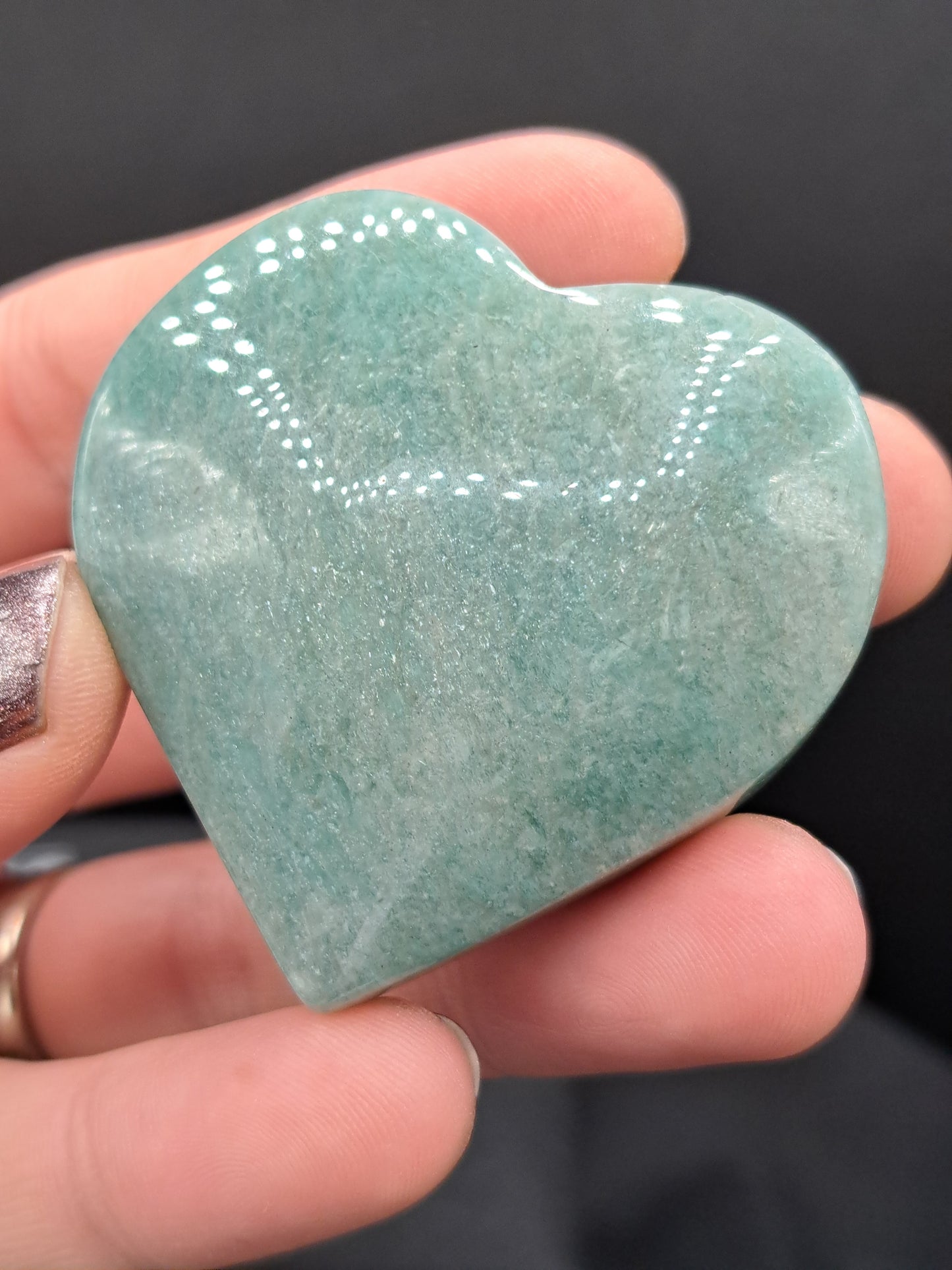 Amazonite Heart Palm Stone - Intuitive Pick