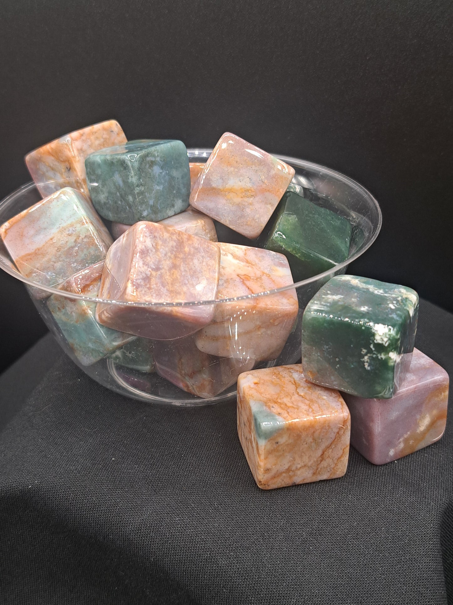 Colorful Moss Agate Cube Tumble - Intuitive Pick