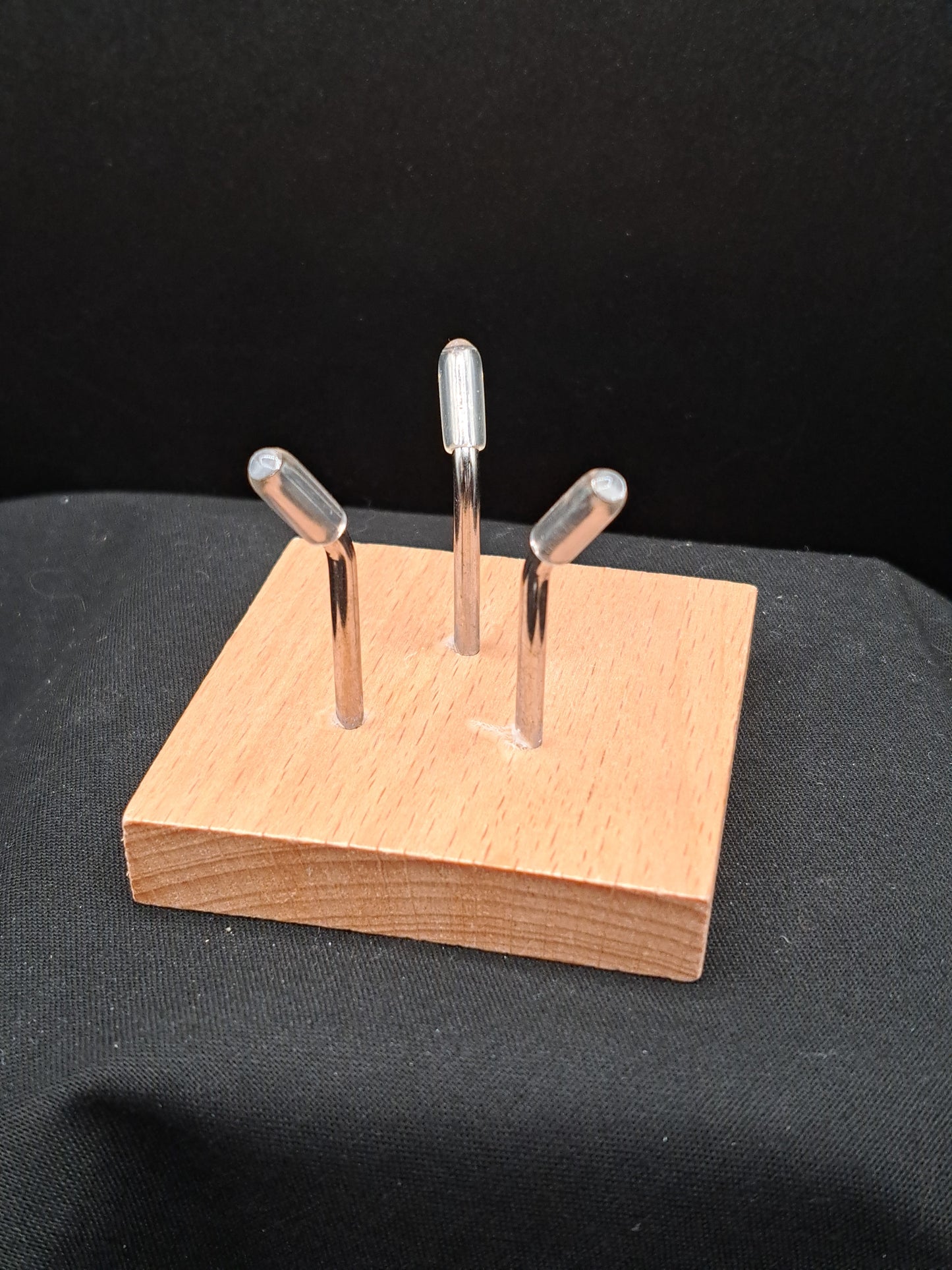 3 Prong Wood Display Base Stand Small