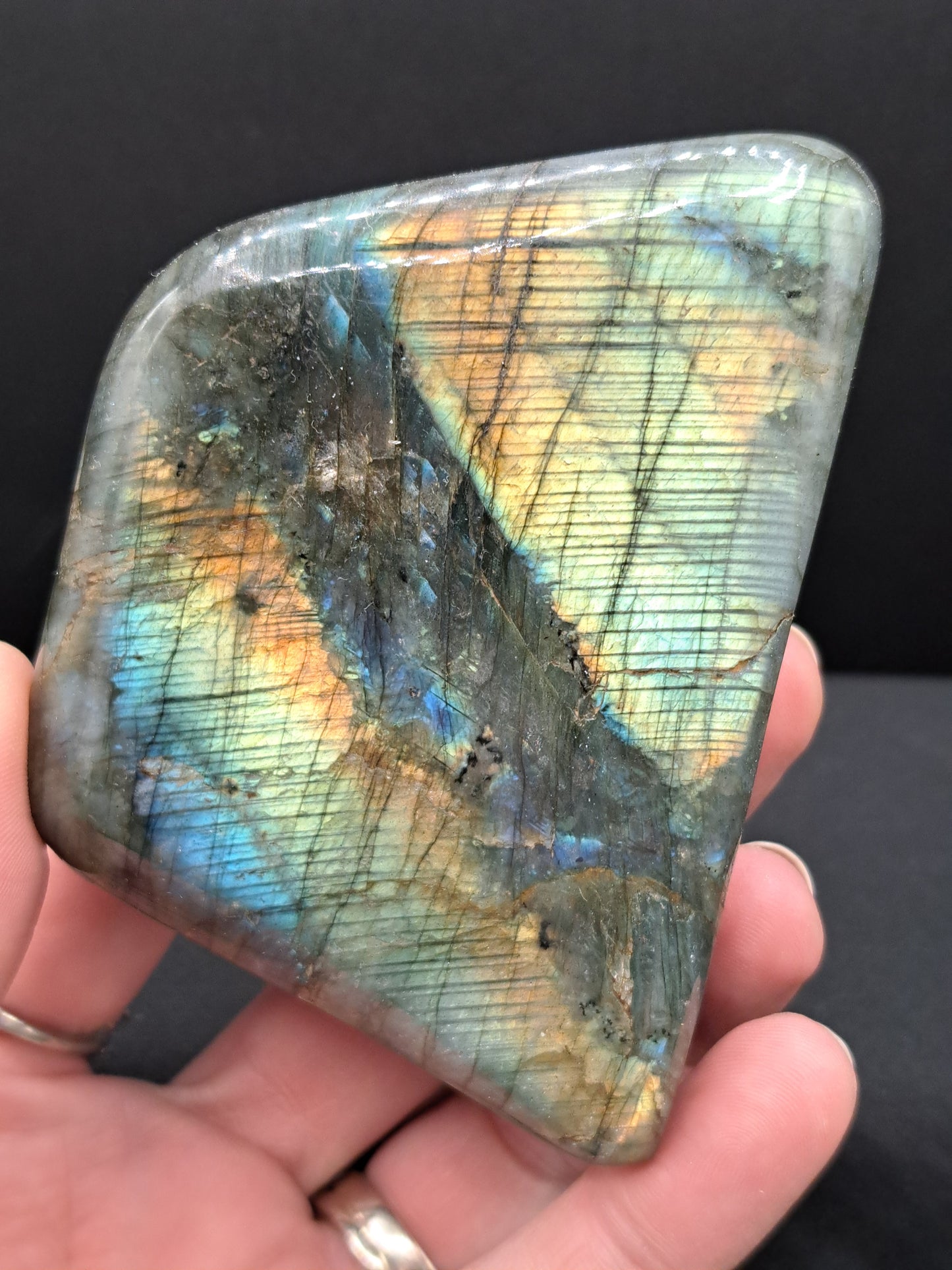 Labradorite Freeform With Striped Rainbow Flash