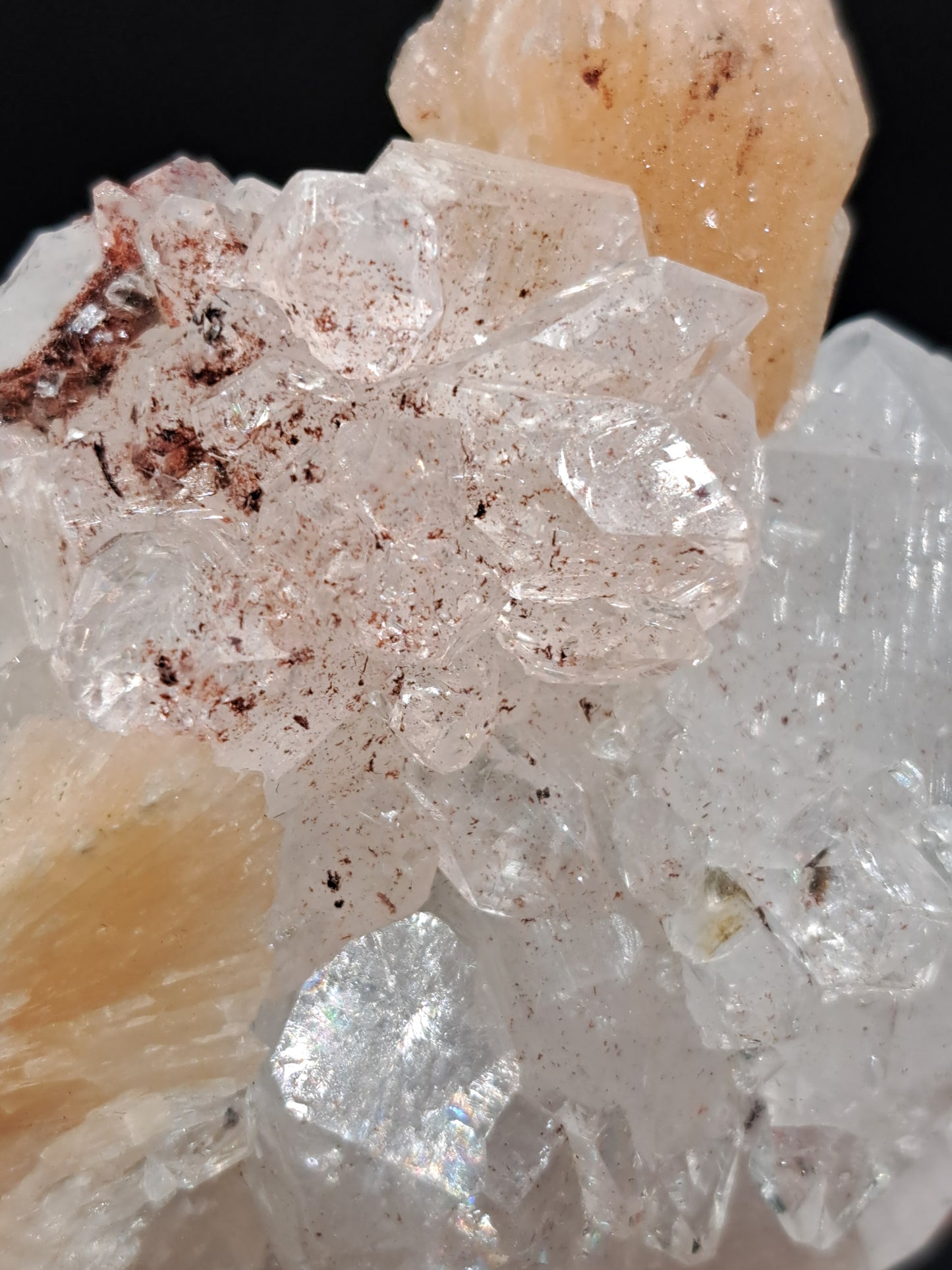 Diamond Apophyllite with Peach Stilbite