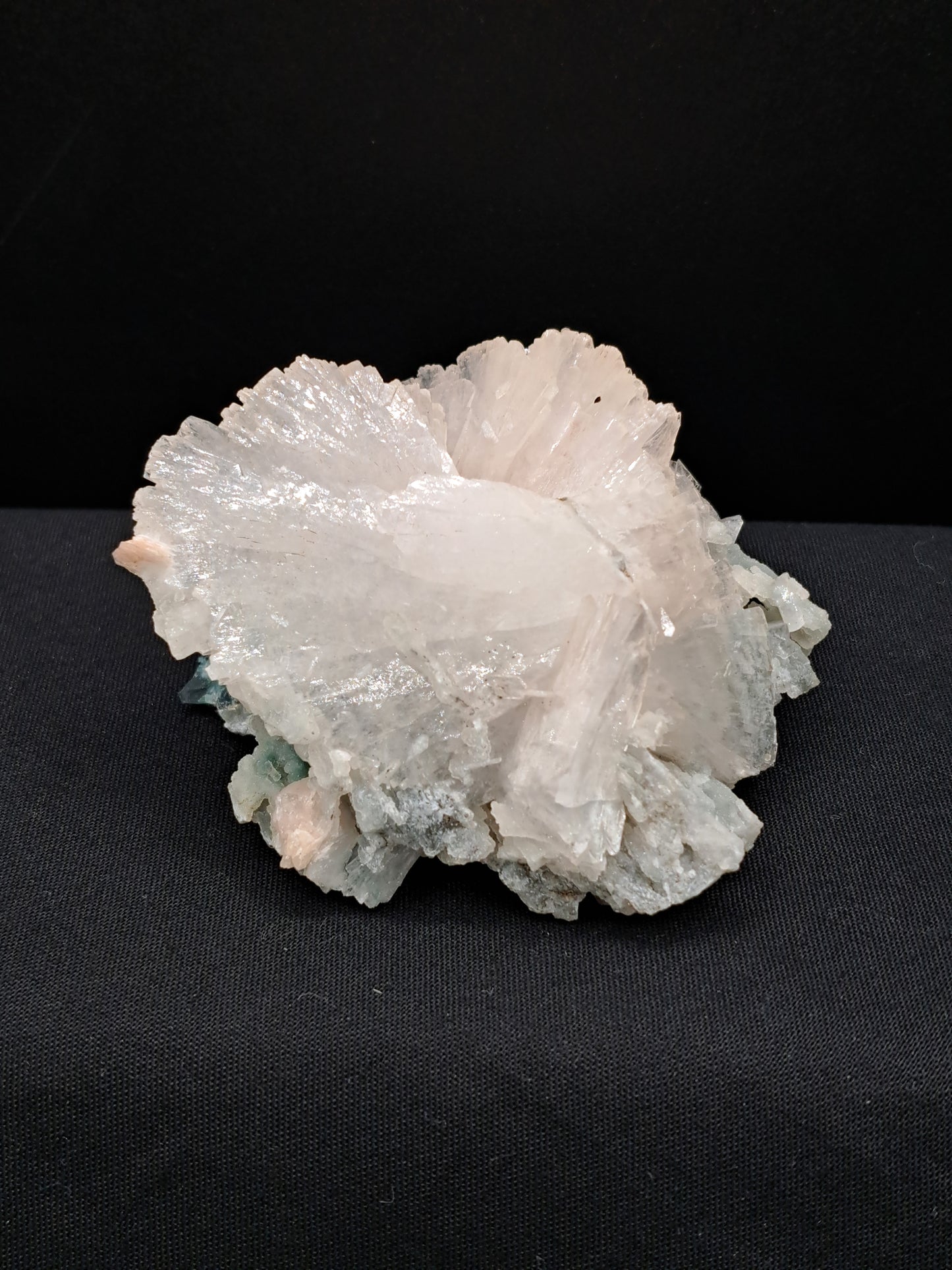 White Heulandite on Chalcedony