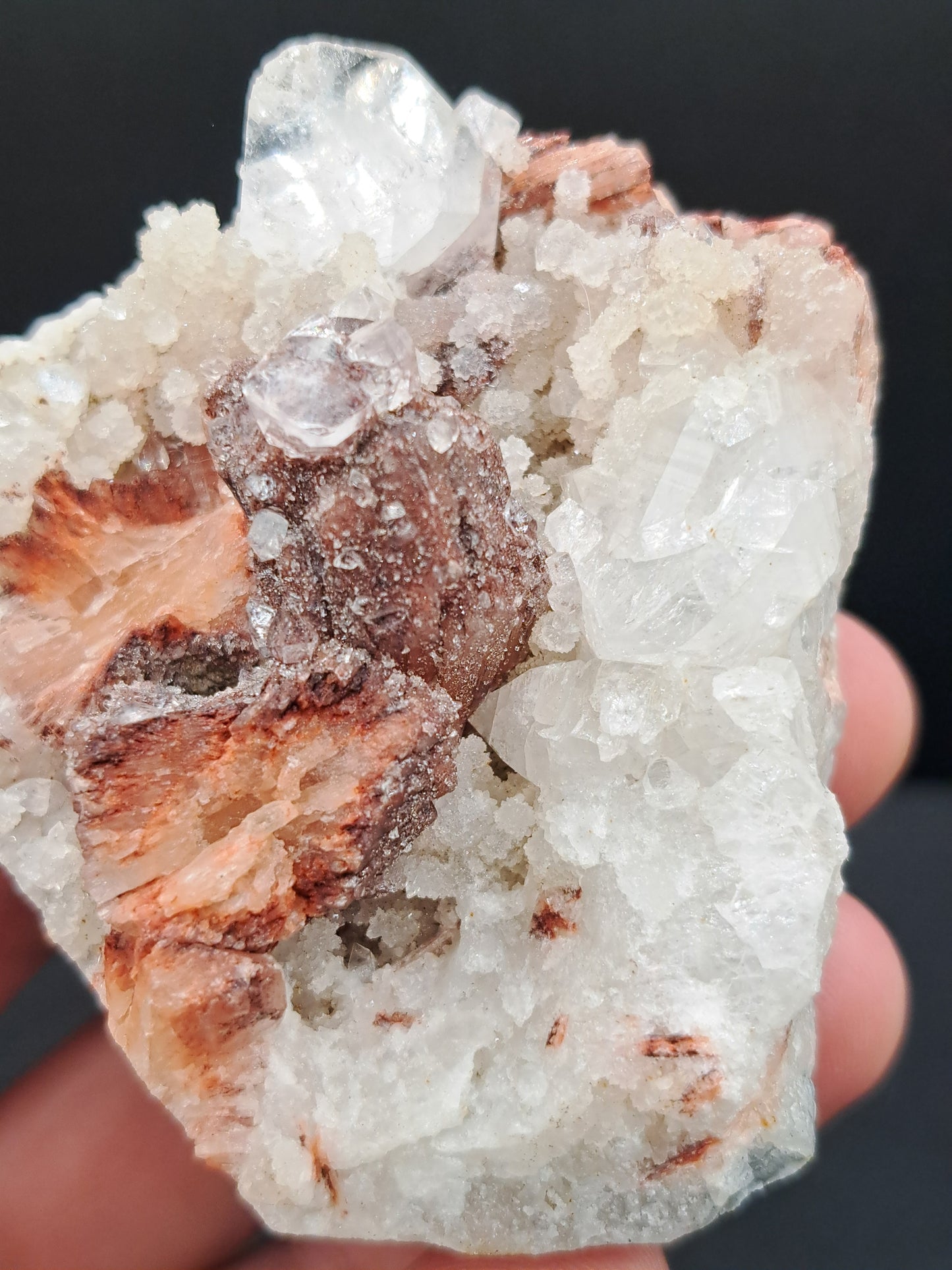 Apophyllite with Red Heulandite