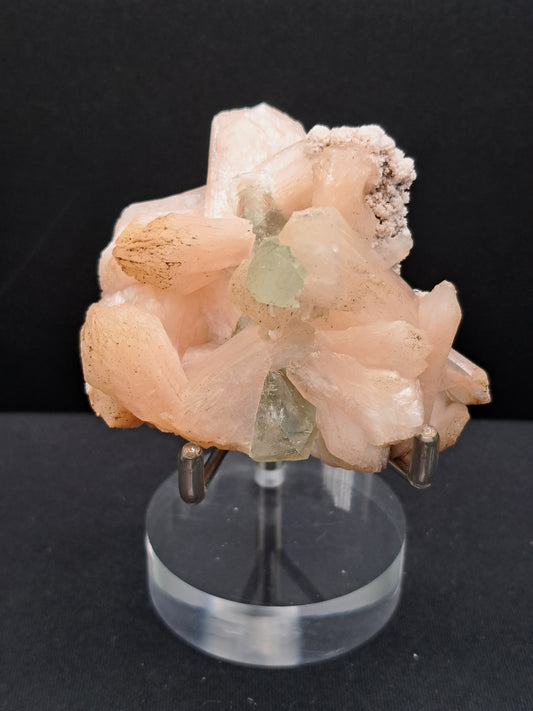 Peach Stilbite with Green Apophyllite