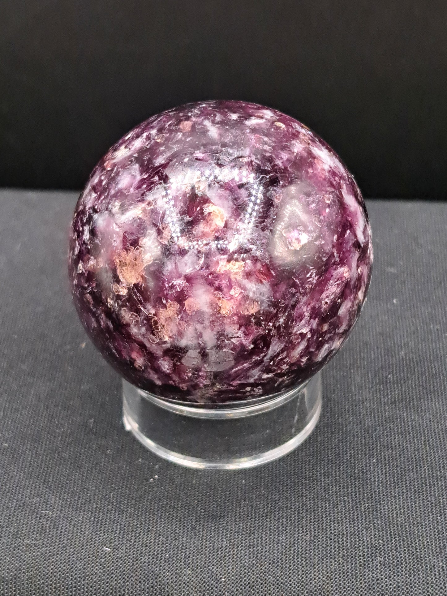 Silver Leaf Lepidolite Small Sphere - You Choose