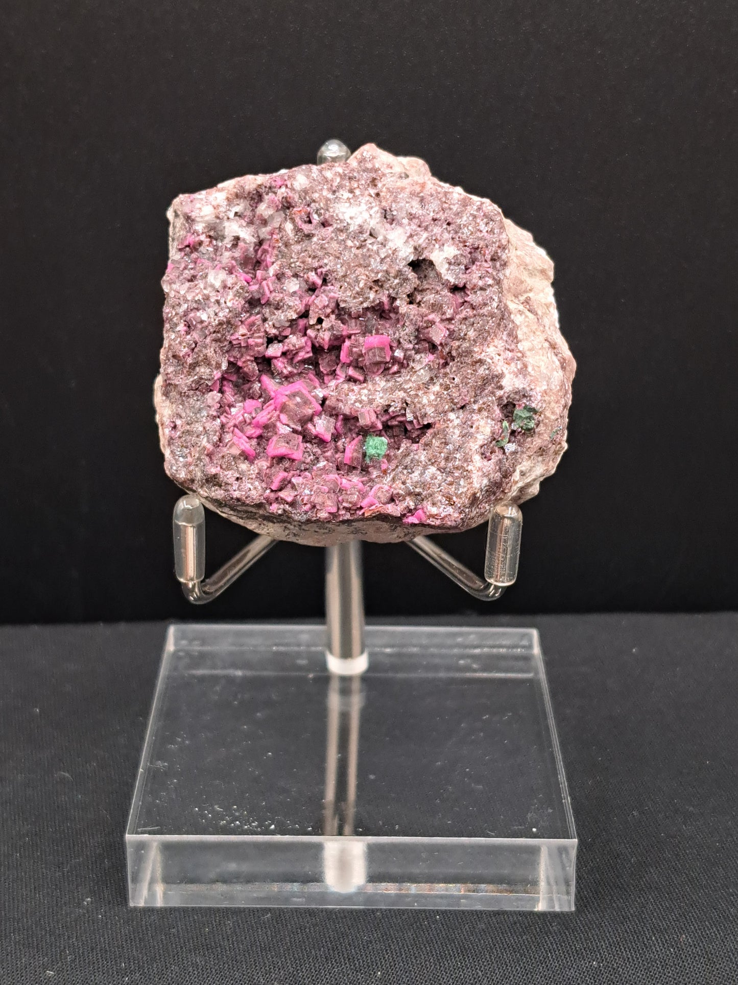 Salrose Cobaltion Dolomite With Black Heterogonite