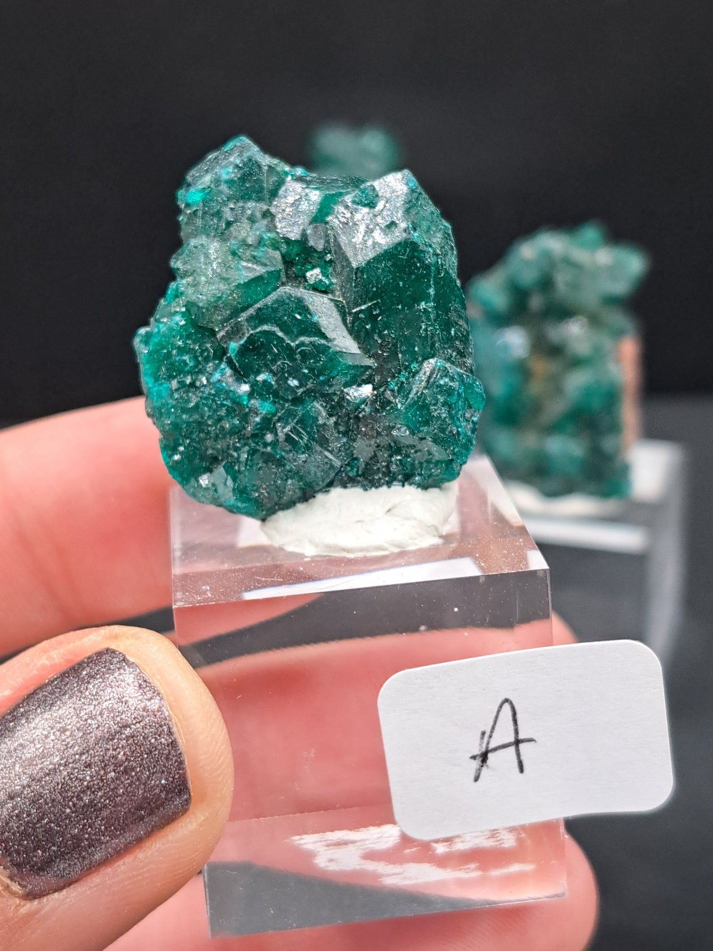 Dioptase On Acrylic Base - You Choose