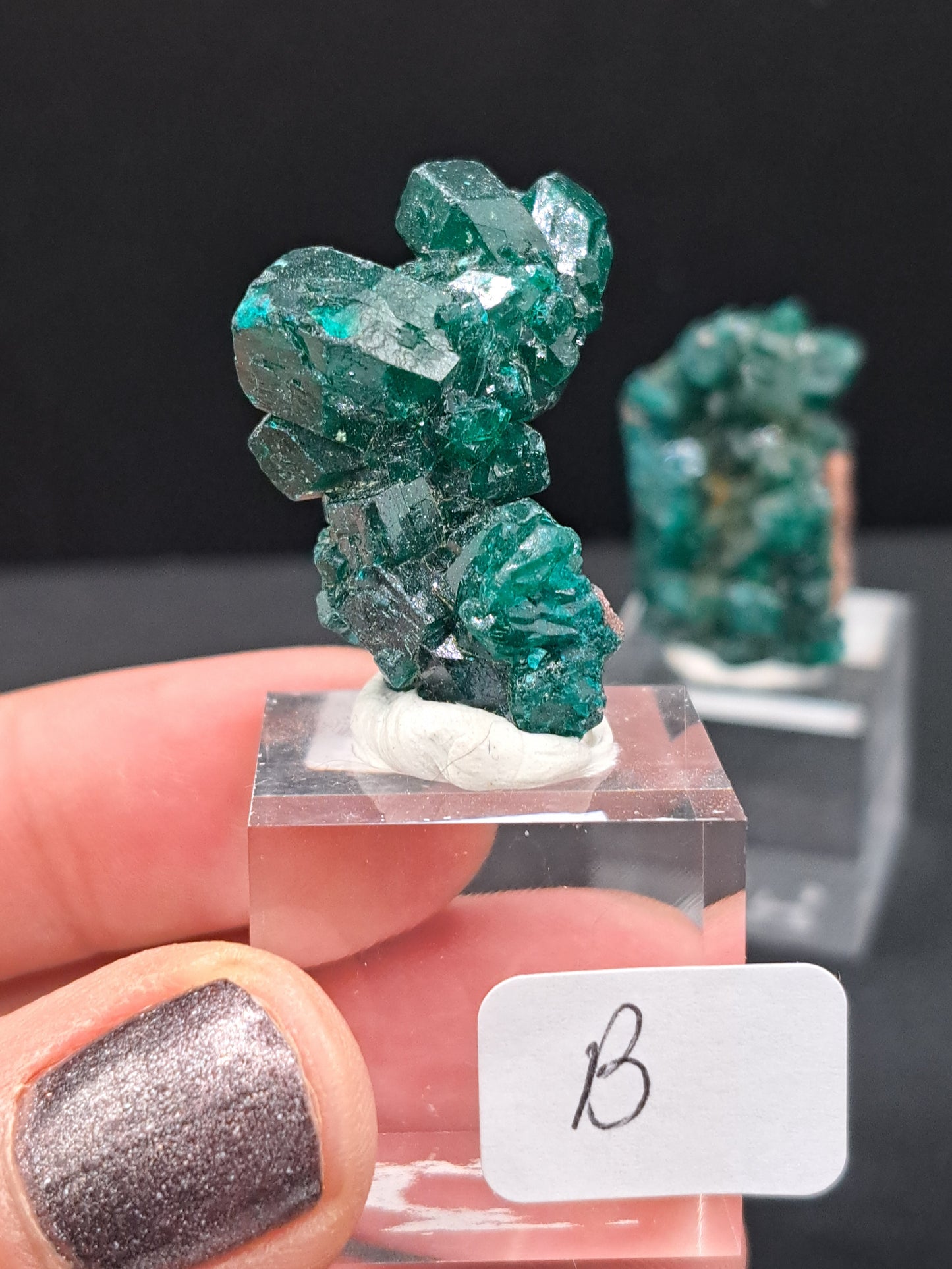 Dioptase On Acrylic Base - You Choose