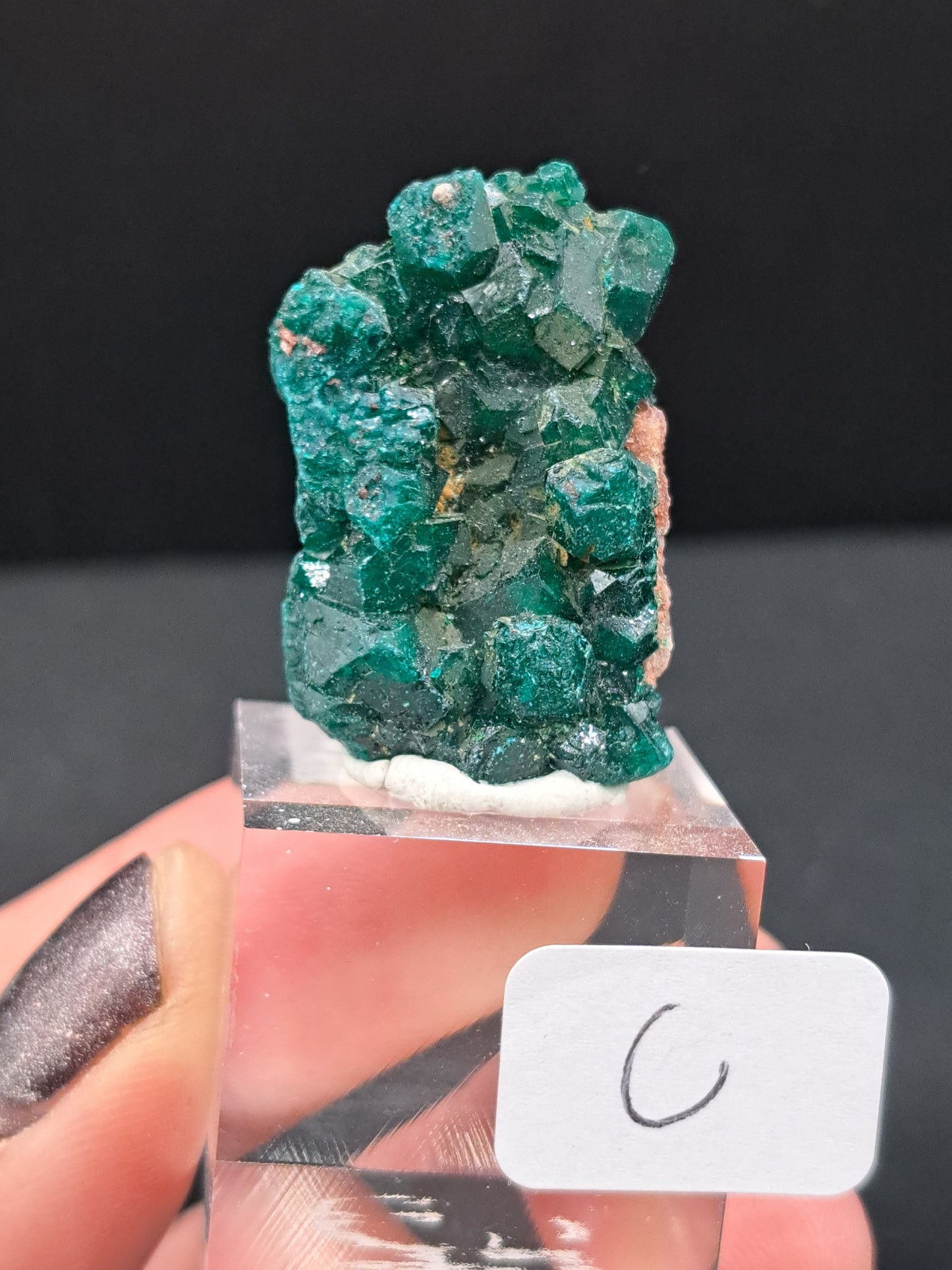 Dioptase On Acrylic Base - You Choose