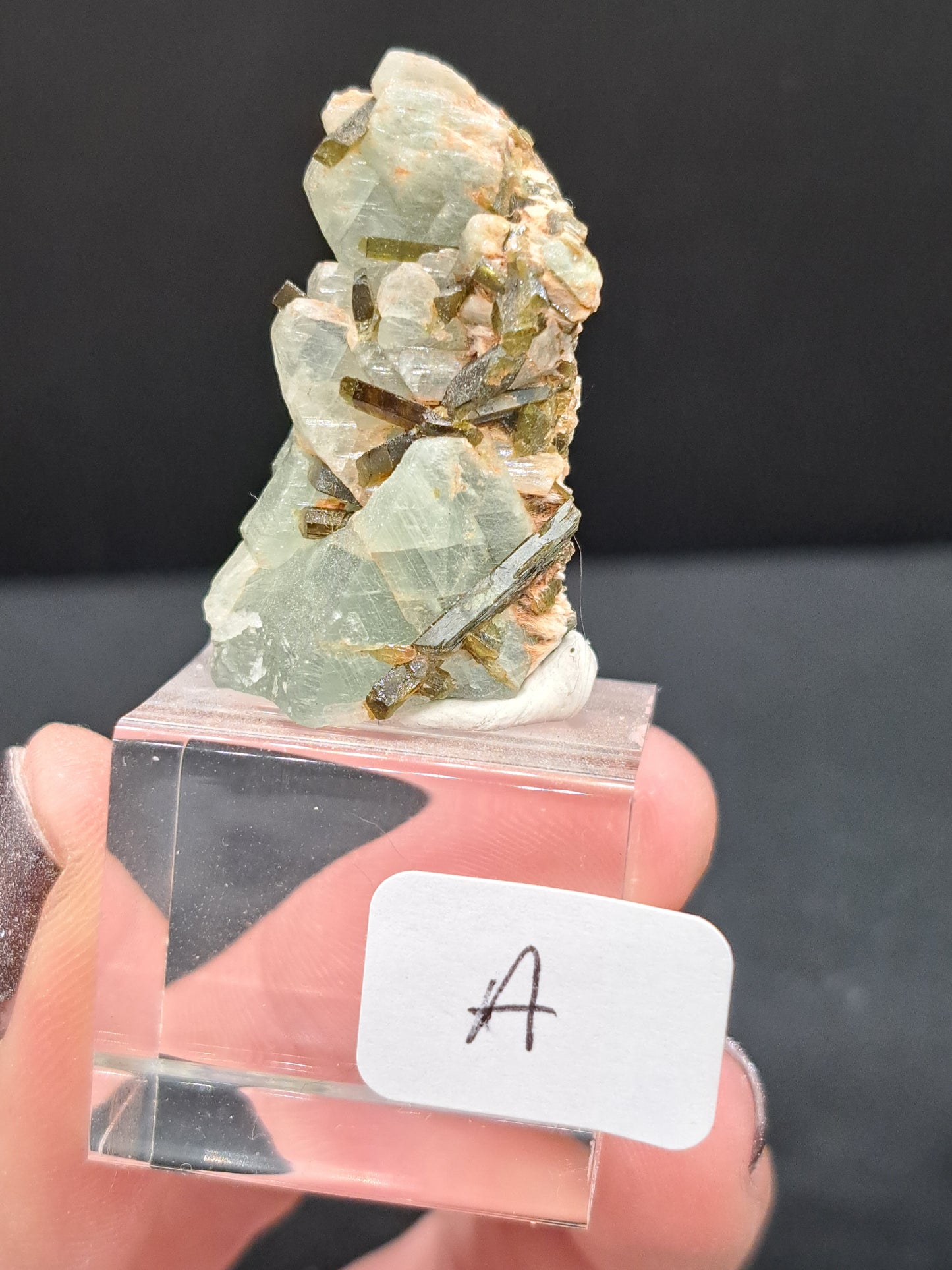 Adularia With Epidote On 1" Cube - You Choose