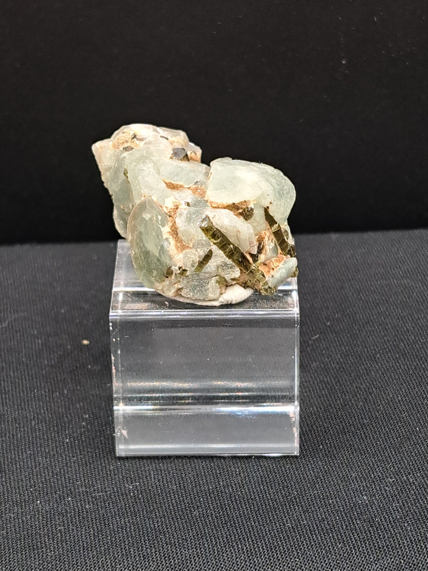 Adularia With Epidote On 1" Cube