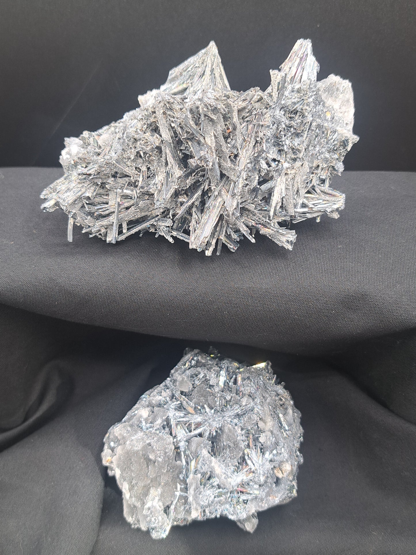 Stibnite On Drusy Chalcedony - You Choose